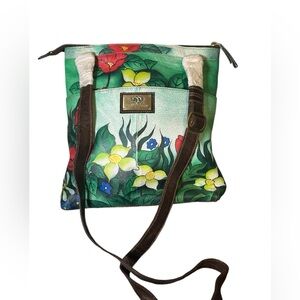 NWT Sharif hand-painted tiger crossbody bag.